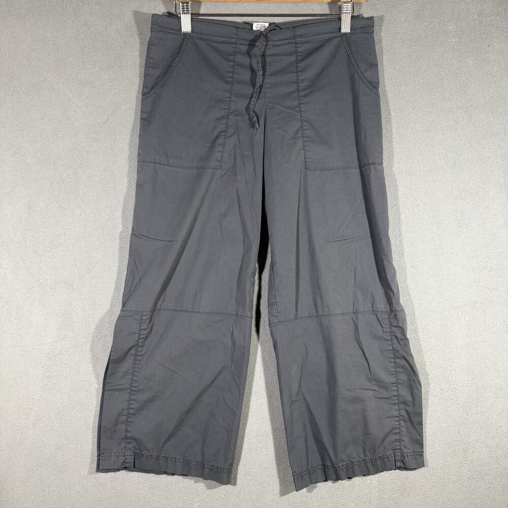 Vintage Be Present Yoga Pants Size S Capri Slit Hem Grey 22” Inseam Cotton